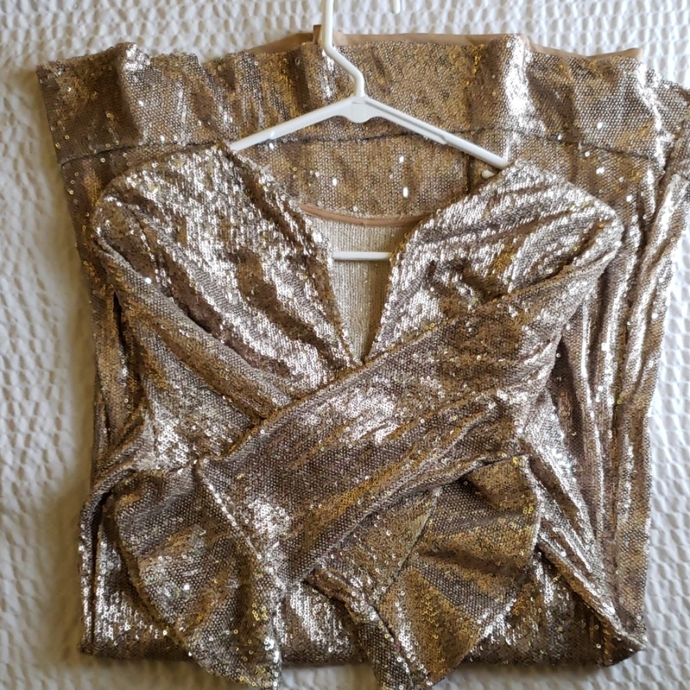 Gold Sequin mini Dress ABS Collection